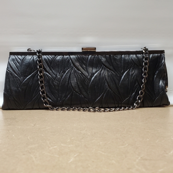 Black Leather Clutch Purse - Picture 2 of 11